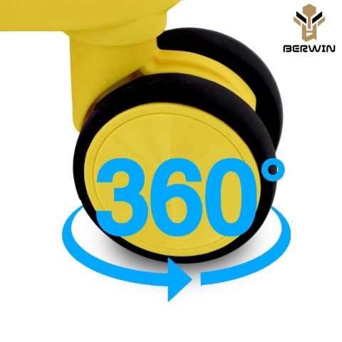 Zestaw 4 Walizek BERWIN ABS – Żółty Tropikalny (XL + L + M + Kuferek)