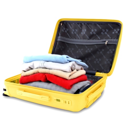 Zestaw 4 Walizek BERWIN ABS – Żółty Tropikalny (XL + L + M + Kuferek)