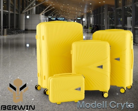Zestaw 4 Walizek BERWIN ABS – Żółty Tropikalny (XL + L + M + Kuferek)
