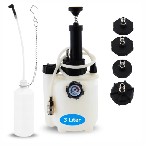 Zestaw do odpowietrzania hamulców 3L + zbiornik 1L + 4 adaptery Zestaw do odpowietrzania hamulców 3L + zbiornik 1L + 4 adaptery