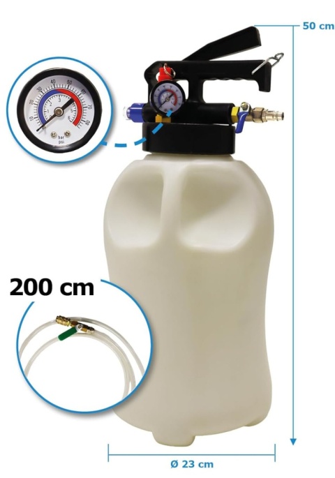 Pneumatyczny Napełniacz Oleju Przekładniowego 10L + adaptery