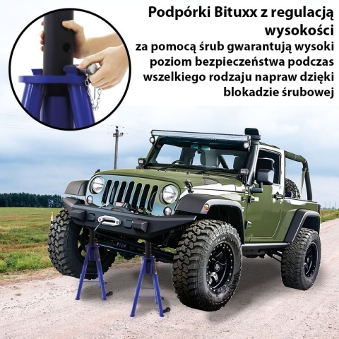 Podpora Kobyłka Podstawka Warsztatowa do 12T 74-122cm Niebieska