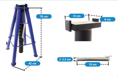 Podpora Kobyłka Podstawka Warsztatowa do 12T 74-122cm Niebieska