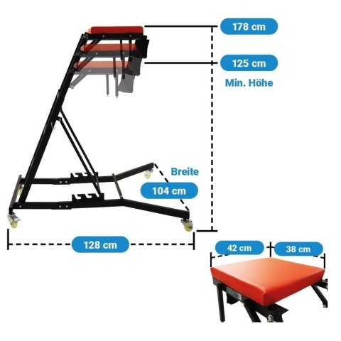 Stołek warsztatowy platforma montażowa robocza regulowana wysokość kąt 200kg