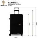 Zestaw 4 Walizek BERWIN ABS – Czarne | XL, L, M + Kuferek, obrotowe kółka 360°