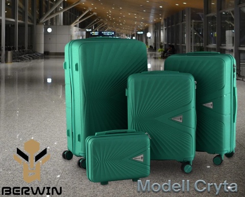 Zestaw 4 Walizek BERWIN ABS – Morska Bryza (Turkus / Morski) | XL, L, M + Kuferek