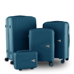 Zestaw 4 Walizek BERWIN ABS – Morska Zieleń (XL, L, M + Kuferek)