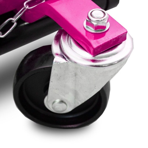 Zestaw 4 hydraulicznych wózków manewrowych BITUXX - udźwig do 680 kg na wózek + stojak transportowy MAGENTA w zestawie