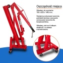 Podnośnik do Silników 2T Żuraw Warsztatowy Hydrauliczny Składany BITUXX Czerwony