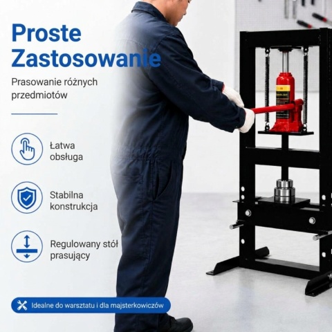 Profesjonalna Czarna Prasa Hydrauliczna 6T BITUXX – Prasa Warsztatowa do Łożysk i Tulei 6 Ton
