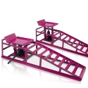 Rampy samochodowe z podnośnikiem hydraulicznym 2x2000kg magenta